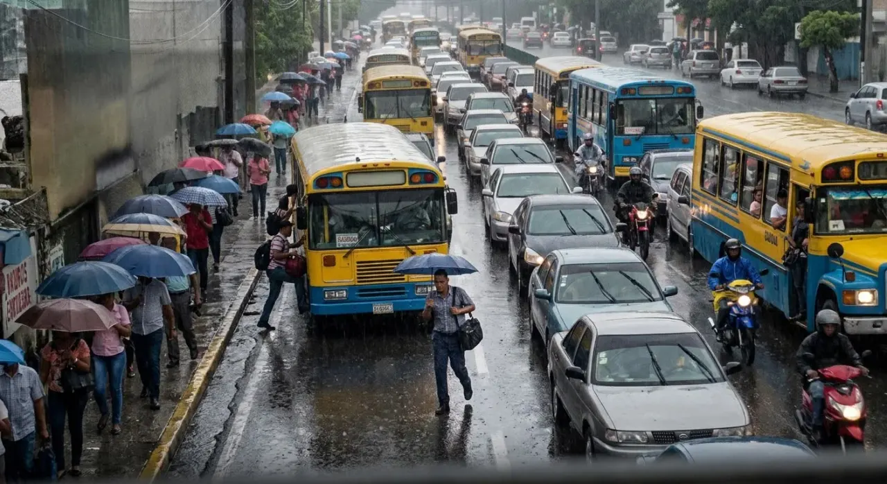 Lluvias matutinas y cierres de calles causan gran caos en el tránsito