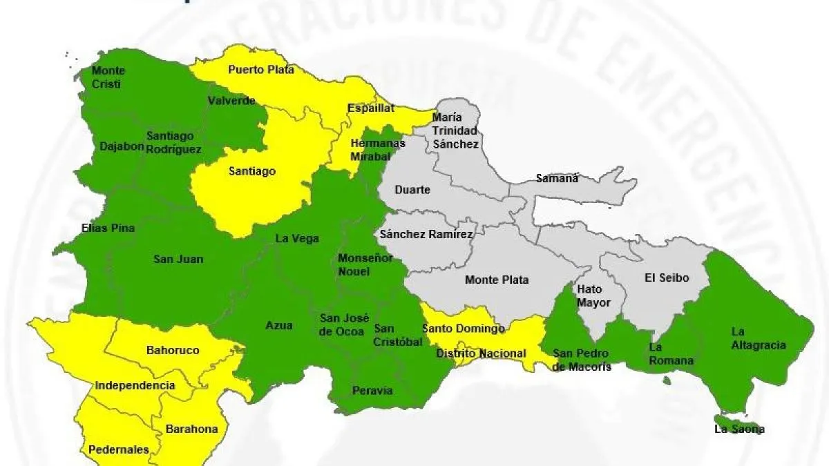 El COE sube a nueve las provincias en alerta amarilla por las lluvias de esta tarde