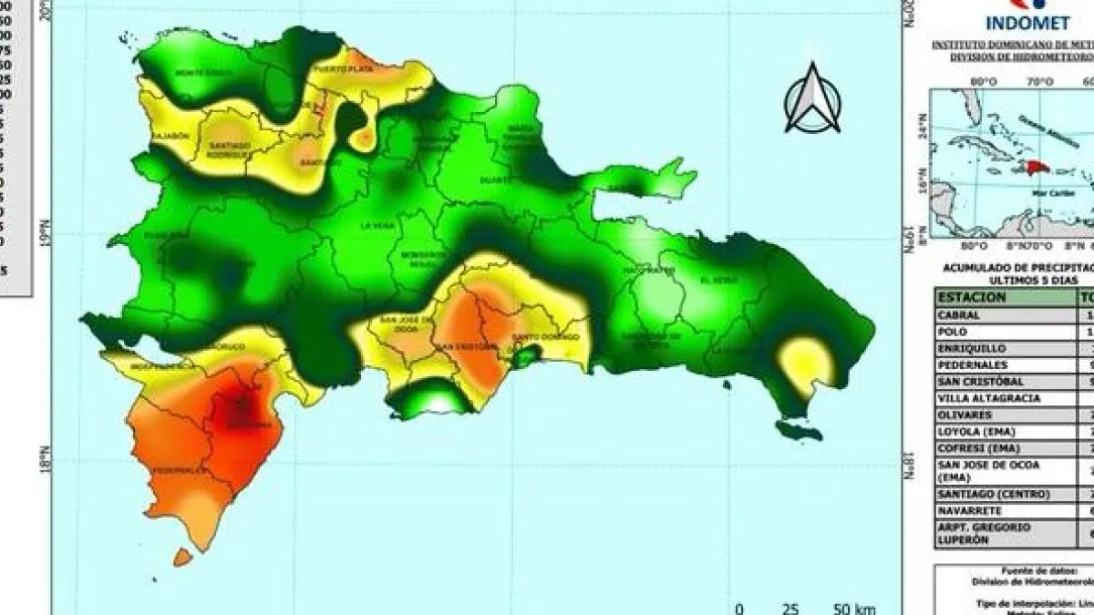 Lluvias intensas en el suroeste de República Dominicana