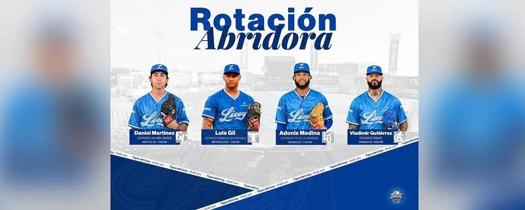 Licey anuncia su rotación abridora para la segunda semana de la temporada
