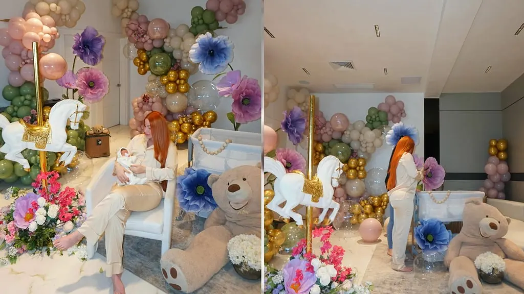 Alexandra MVP recibe a su hija en casa con detalles emotivos