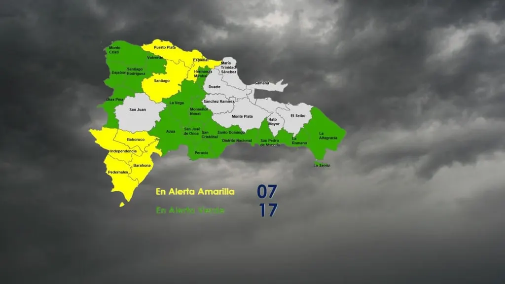 Siete provincias en alerta amarilla por vaguada