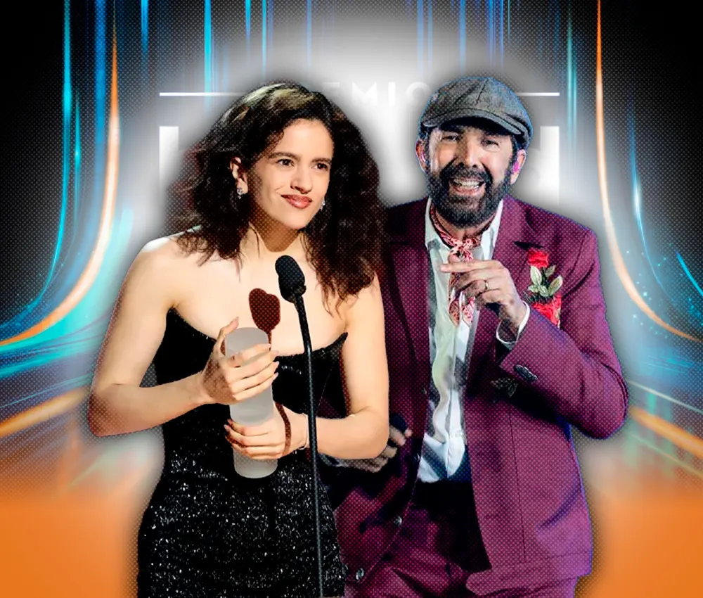 Juan Luis Guerra entrega premio a Rosalía en Miami