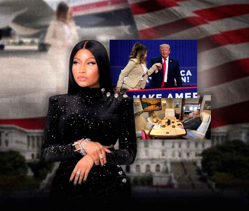 Nicki Minaj viaja en avión presidencial con Trump a Michigan