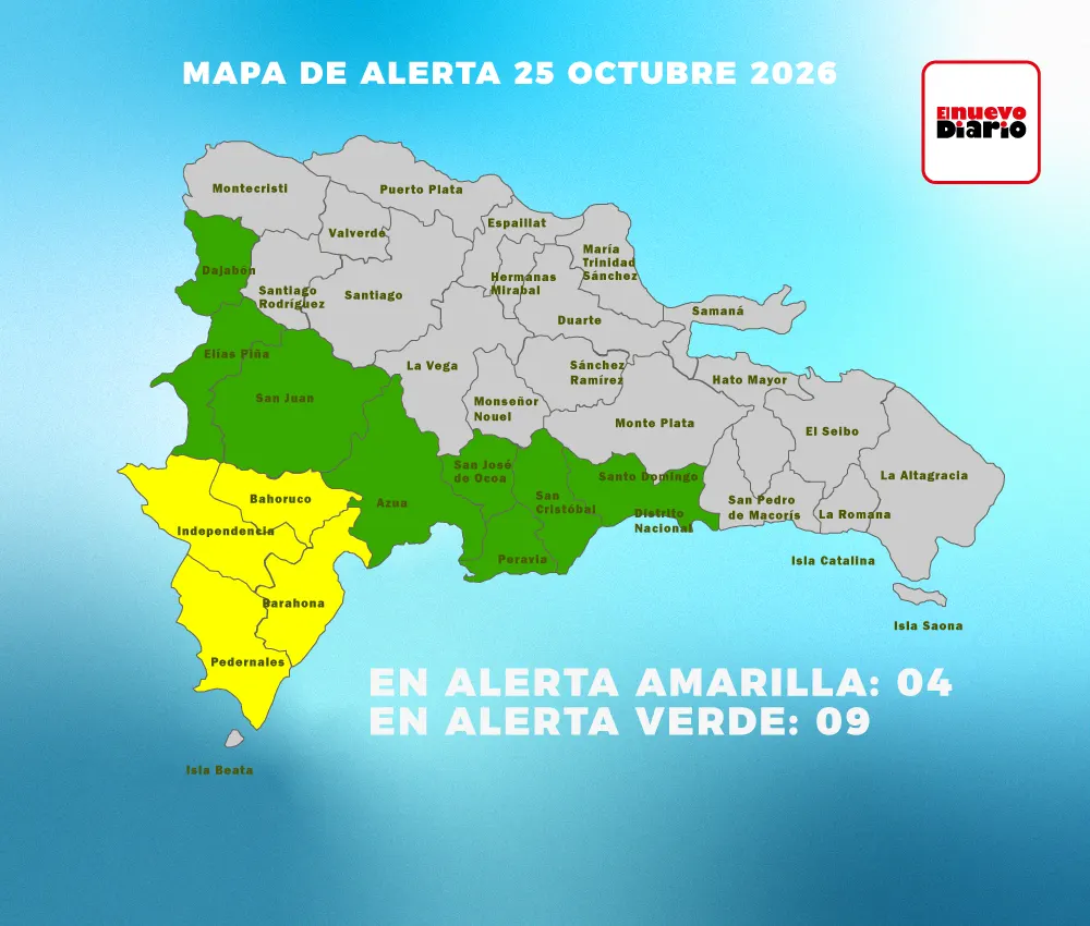 COE eleva alerta en 13 provincias por lluvias intensas