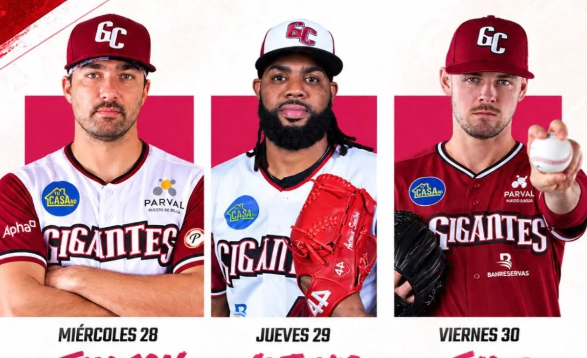 Gigantes del Cibao anuncian rotación de lanzadores para próximos tres partidos