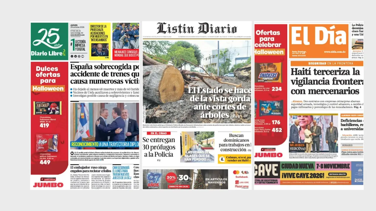 Resumen rápido de las portadas de los periódicos dominicanos