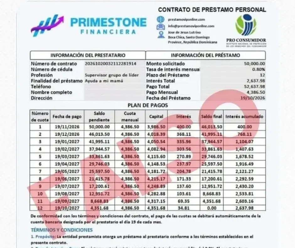 Alertan sobre financiera que ofrece préstamos sin autorización